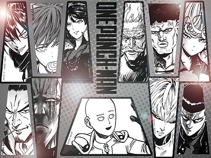 อะนิเมะ, One-Punch Man, Bang (One-Punch Man), Child Emperor (One-Punch Man), Fubuki (One-Punch Man), Genos (One-Punch Man), Metal Bat (One-Punch Man), Pri -Pri-Prisoner (One-Punch Man), Saitama (One-Punch Man), Sonic (One-Punch Man), Tatsumaki (One-Punch Man), วอลล์เปเปอร์ HD HD wallpaper