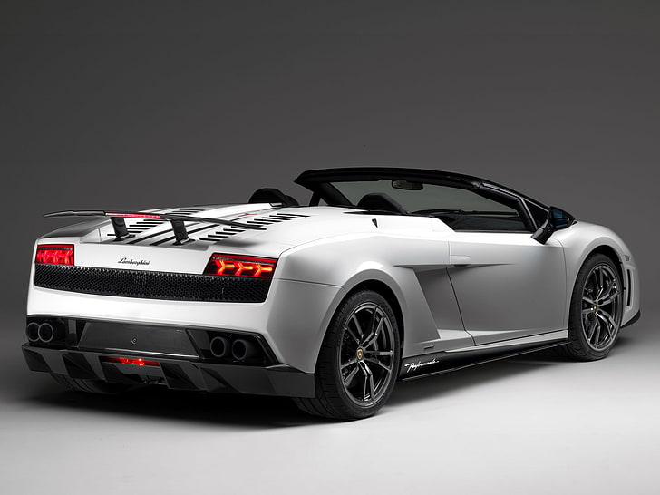 Lamborghini, spoiler, Gallardo, rear view, Spyder, LP570-4, Performante, HD wallpaper