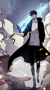 Solo Leveling, Sung Jin Woo, Manga, Anime-Jungs, HD-Hintergrundbild HD wallpaper