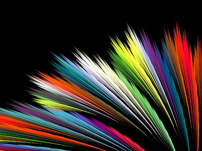 разнообразни цветни листа цифрови тапети, абстрактни, черни, цветни, минимализъм, HD тапет HD wallpaper