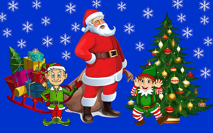 Christmas Tree Hanging Out With Santa Claus Gifts Wallpaper For Desktop Full  Screen Hd 3840×2400, HD wallpaper | Wallpaperbetter