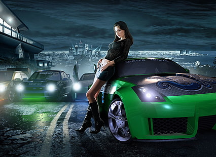 schwarzes langärmliges Damenhemd, Need For Speed: Underground 2, Need For Speed, HD-Hintergrundbild HD wallpaper