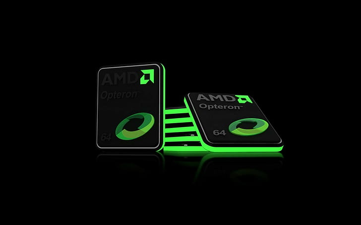 AMD、緑、CPU、プロセッサー、黒、シンプル背景、黒背景、 HDデスクトップの壁紙