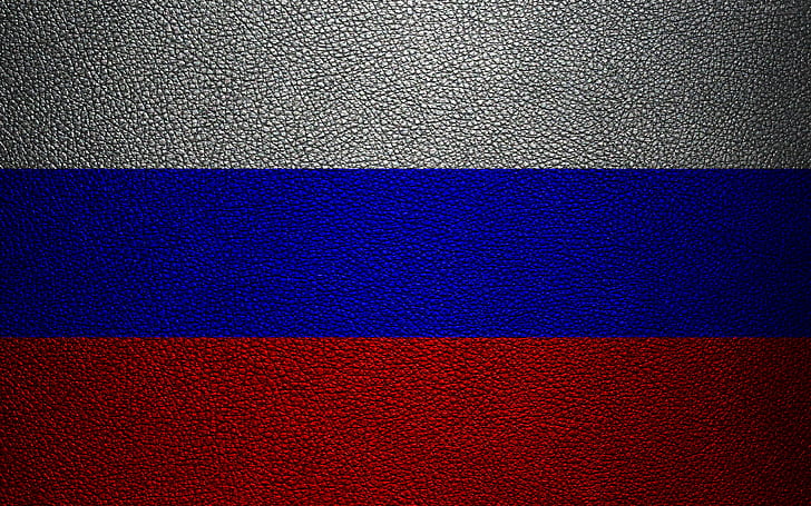 Ryssland, Europa, flagga, flaggor, ryska federationen, ryska flaggan, Rysslands flagga, läderstruktur, Europas flaggor, HD tapet