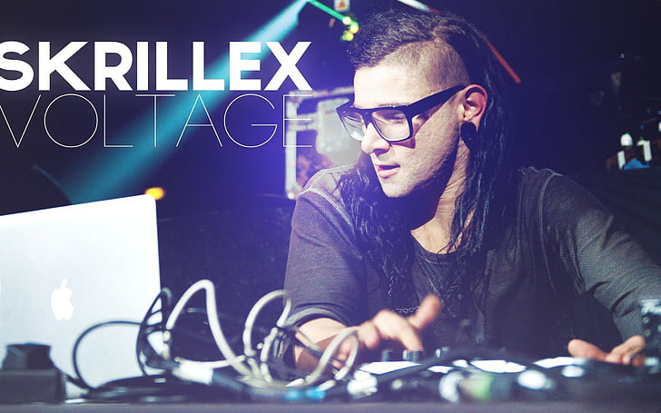 Skrillex Voltage, Skrillex, pria, kacamata, pria dengan kacamata, Wallpaper HD