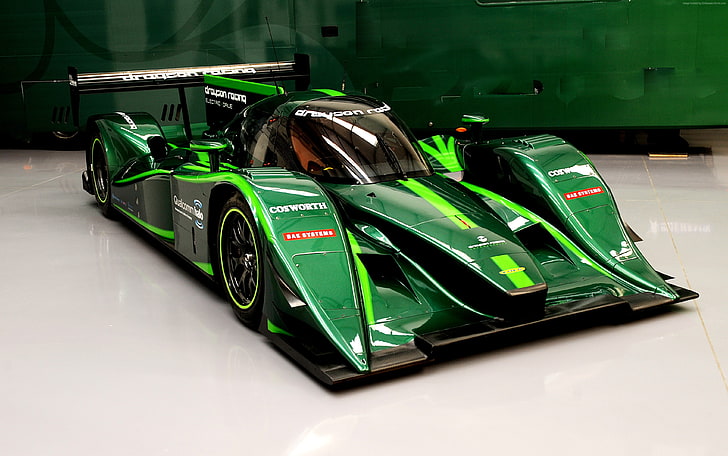 sport cars, Drayson Racing B12/69, electric cars, green, Quickest Electric Cars, HD wallpaper