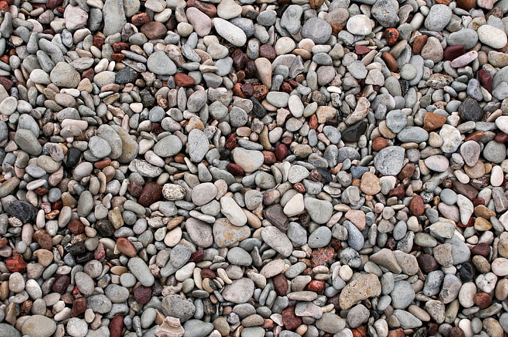 kahverengi çakıl taşları, deniz taşları, çakıl taşları, şekiller, HD masaüstü duvar kağıdı