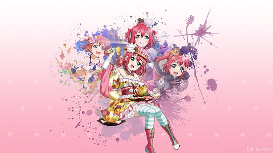 Liebesleben!Sonnenschein, Kurosawa Ruby, Spritzer, pink, HD-Hintergrundbild HD wallpaper