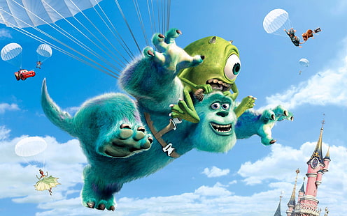 Disney Movies Monsters University, disney, monsters, movies, university, HD wallpaper HD wallpaper