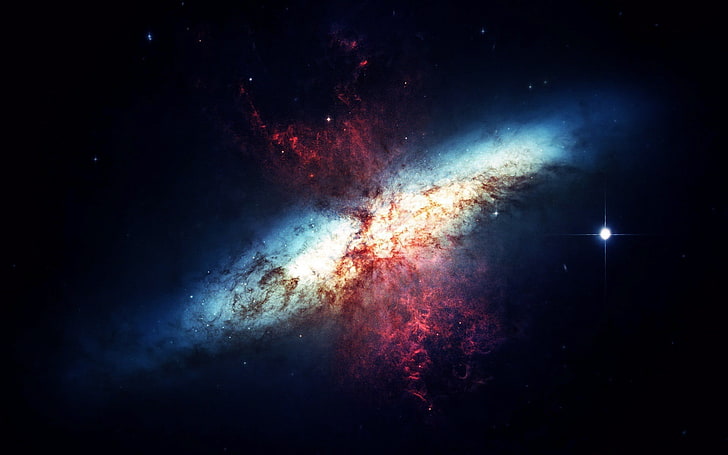 Млечный путь цифровые обои, космос, туманность, космическое искусство, звезды, цифровое искусство, галактика, спиральная галактика, HD обои