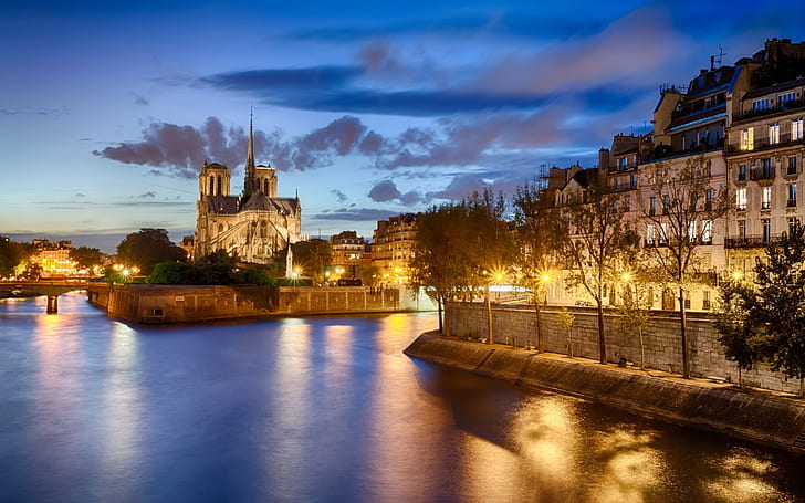 Widok na Notre Dame de Paris, Notre Dame, Paris, Tapety HD