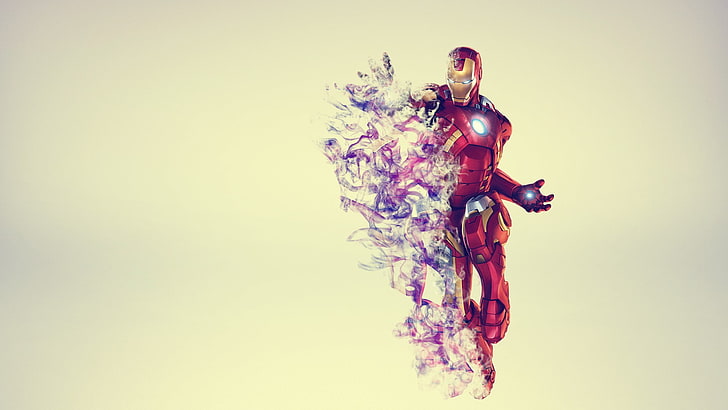 Pintura do Homem de Ferro, Homem de Ferro, fundo simples, Os Vingadores, HD papel de parede