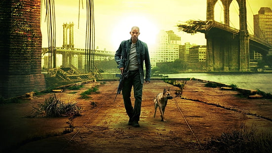 Poster film I Am Legend, Will Smith, I Am Legend, M4A1, film, apokaliptik, Wallpaper HD HD wallpaper