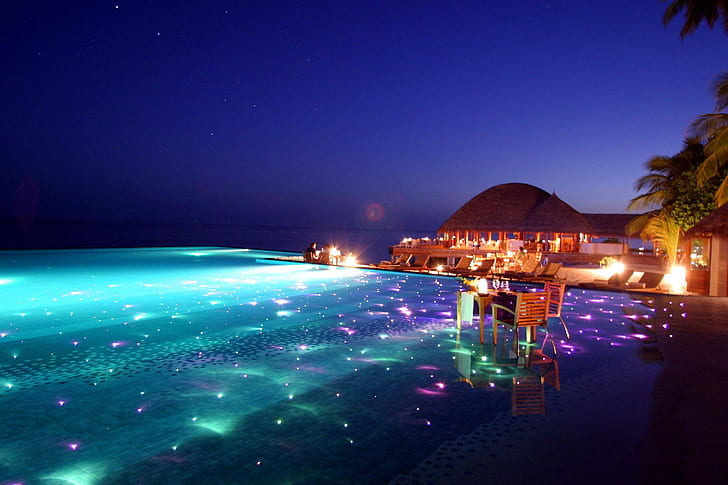 Maldives, Tropical, Resort, Evening, HD wallpaper