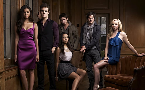 Le casting de Vampire Diaries, Fond d'écran HD HD wallpaper