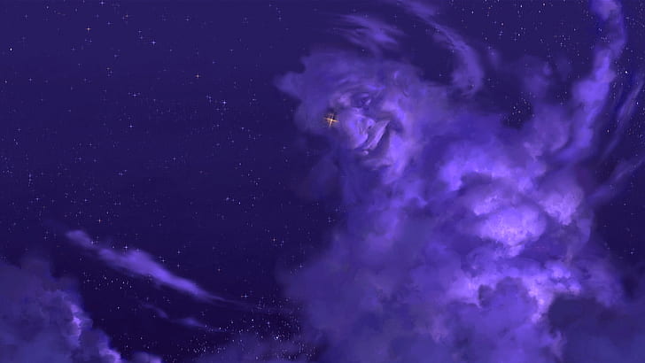 Treasure Planet, Disney, clouds, face, stars, John Silver, HD wallpaper