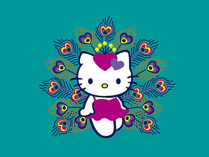 Bonjour Kitty paon paon Kitty Anime Bonjour Kitty HD Art, Bonjour Kitty, paon, Fond d'écran HD HD wallpaper