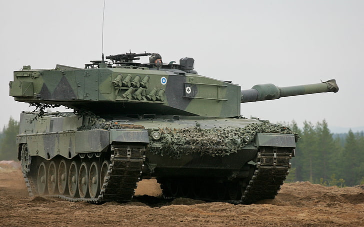 green and black battle tank, power, Tank, Finland, Leopard 2A4, HD wallpaper