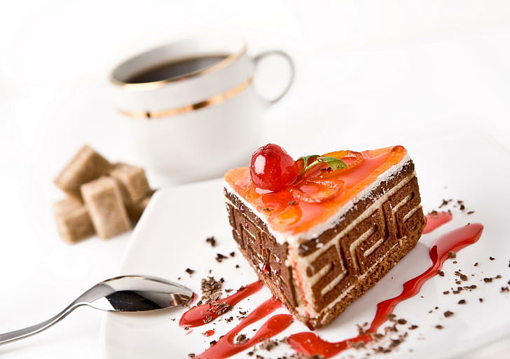 Tasty Cake, indah, cantik, gula, kue, enak, secangkir kopi, fotografi, waktu kopi, kopi, manis, Wallpaper HD