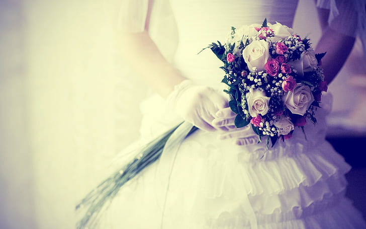 花嫁、ウェディングドレス、結婚式、 HDデスクトップの壁紙