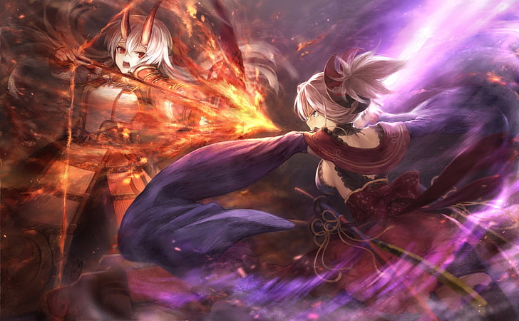 Série Fate, Fate / Grand Ordre, Miyamoto Musashi, Tomoe Gozen (Fate / Grand Ordre), Fond d'écran HD