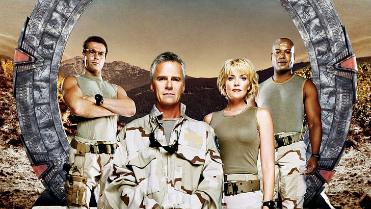 Stargate, Stargate SG-1, Amanda Tapping, Christopher Judge, Daniel Jackson, Jack O'Neill, Michael Shanks, Richard Dean Anderson, Samanta Carter, Teal'c, HD тапет