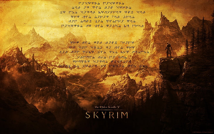 Skyrim poster, The Elder Scrolls V: Skyrim, dragonborn, video games, The Elder Scrolls, HD wallpaper