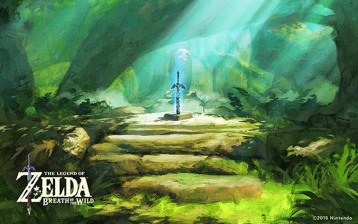 Zelda Breath of the Wild, Nintendo Switch, Master Sword, HD wallpaper