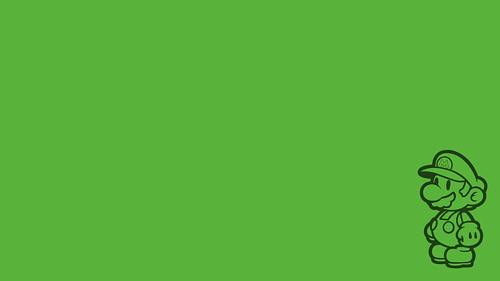 أخضر ، شعار ، ماريو بروس ، بساطتها ، ورقة ماريو ، صورة ظلية ، بسيطة ، خلفية بسيطة ، سوبر ماريو ، شخصيات ألعاب الفيديو، خلفية HD