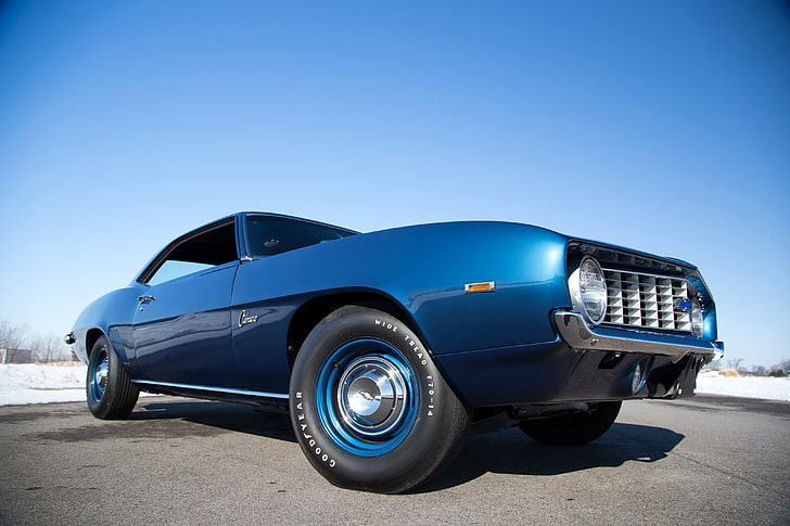 1969, blue, camaro, cars, chevrolet, chevy, classic, copo, dusk, zl-1, HD wallpaper