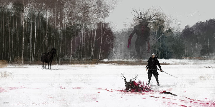 game digital wallpaper, The Witcher, Geralt of Rivia, The Witcher 3: Perburuan Liar, Wallpaper HD