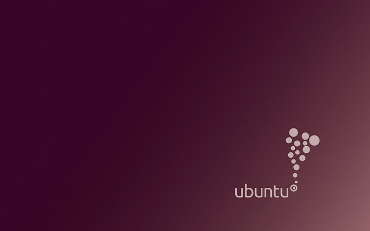 Ubuntu-logotyp, Ubuntu, Linux, lila, enkel bakgrund, minimalism, lila bakgrund, digital konst, HD tapet