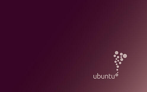 Ubuntuロゴ、Ubuntu、Linux、紫色、シンプルな背景、ミニマリズム、紫色の背景、デジタルアート、 HDデスクトップの壁紙 HD wallpaper
