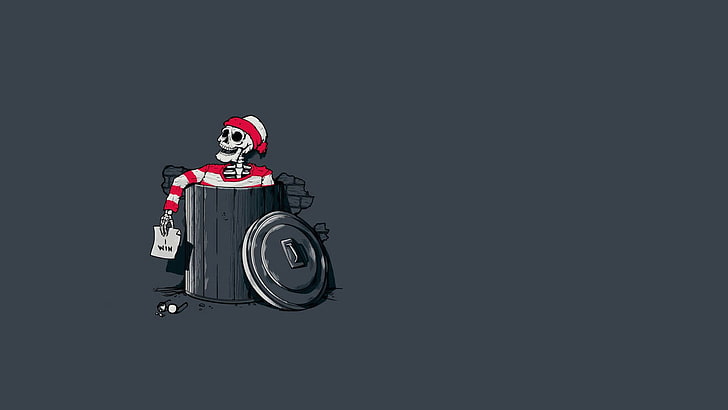 Waldo, esqueleto, simples, humor, HD papel de parede