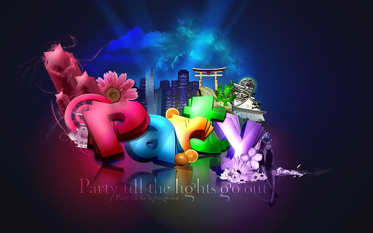 3D colorful party, 3D, Colorful, Party, HD wallpaper