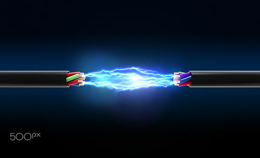 Electrical Spark Between Two Wires, HD wallpaper HD wallpaper