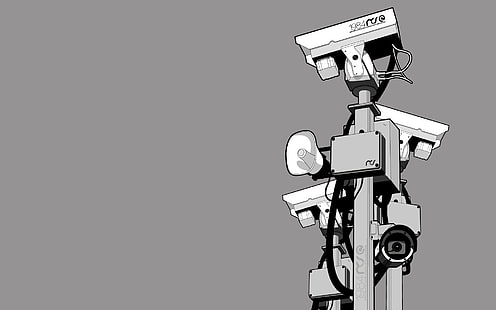 graue CCTV-ClipArt, Kamera, Gerät, Figur, grau, weiß, HD-Hintergrundbild HD wallpaper