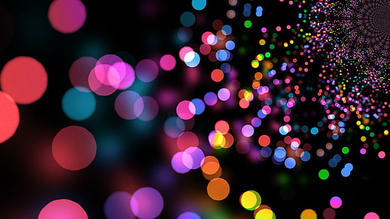bokeh lights, colorful, abstract art, lights, colors, bokeh, swirl, glow, glowing, HD wallpaper HD wallpaper