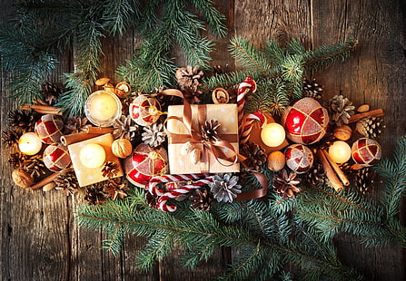 Boże Narodzenie, ozdoby świąteczne, wakacje, Tapety HD HD wallpaper