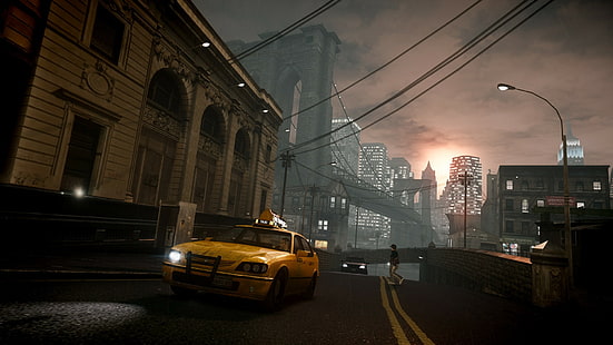 Grand Theft Auto GTA New York Taksi Bangunan Liberty City HD, video game, bangunan, baru, kota, york, mobil, grand, pencurian, gta, kebebasan, taksi, Wallpaper HD HD wallpaper