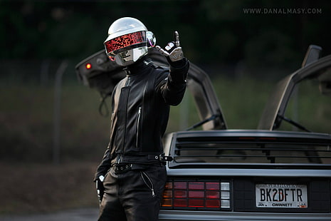 schwarze Herrenjacke mit Reißverschluss, Daft Punk, Musik, HD-Hintergrundbild HD wallpaper