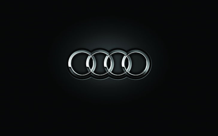 Audi digital tapet, ljus, audi, logotyp, svart bakgrund, varumärke, HD tapet