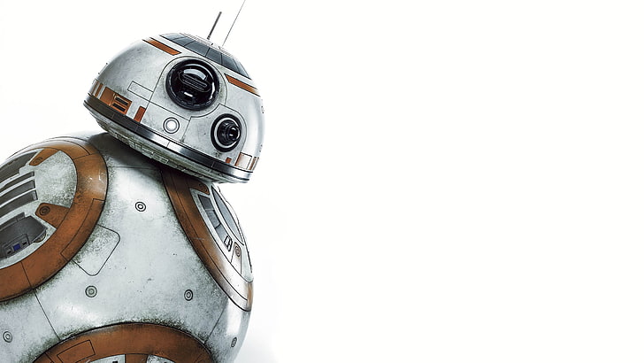 Star Wars BB-8, Star Wars: The Force Awakens, Star Wars, robot, BB-8, fondo simple, Fondo de pantalla HD