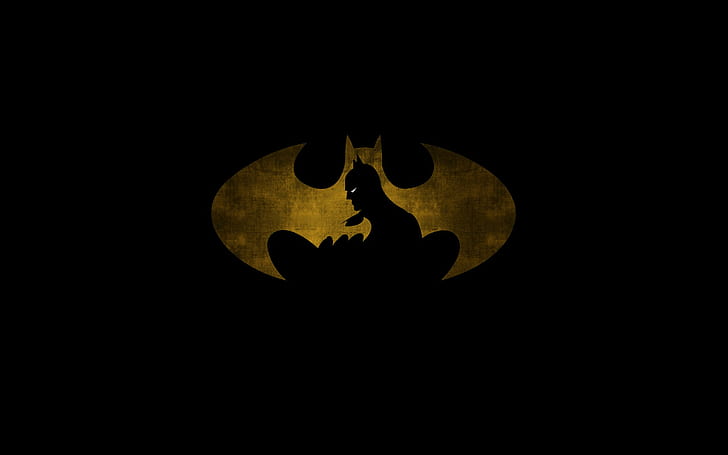 Batman noir HD, logo batman, dessin animé / bande dessinée, noir, batman, Fond d'écran HD