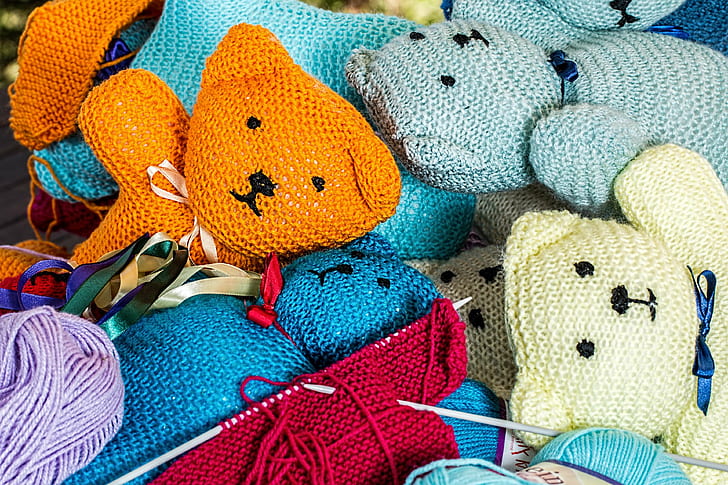 activity, childhood, color, colorful, craft, creative, creativity, cuddly, fun, handcraft, handicraft, handmade, handwork, hobby, homemade, knit, knitting, leisure, occupational therapy, pastime, plaything, soft toy, HD wallpaper