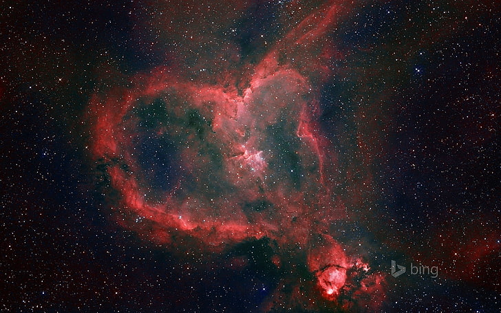 red nebula wallpaper, stars, the universe, Nebula Heart, HD wallpaper
