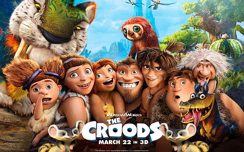 The Croods 2013 Movie HD Обои для рабочего стола, постер фильма The Croods, HD обои HD wallpaper