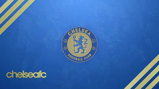 Chelsea Futbol Kulübü logosu, Chelsea FC, Premier Lig, futbol, ​​futbol kulüpleri, spor, spor, tipografi, mavi arka plan, HD masaüstü duvar kağıdı HD wallpaper