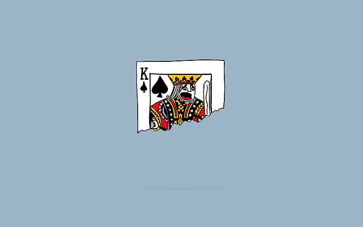 Tarjeta de ilustración del rey, humor, humor negro, naipes, minimalismo, Fondo de pantalla HD