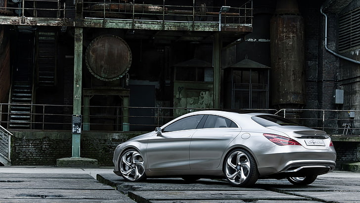 berline Mercedes-Benz argent, Mercedes Style Coupé, concept cars, Fond d'écran HD
